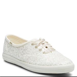 Keds Kate Spade White Sparkly ✨ Sneakers EUC Glitter Size 8
